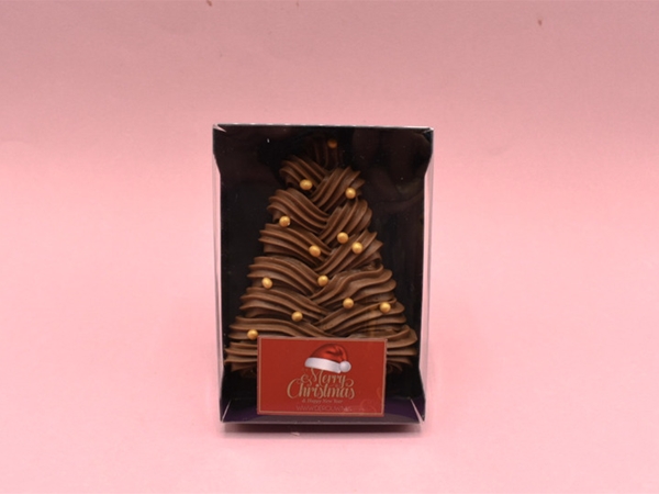 Kleine Kerstboom handgespoten roomchoco.